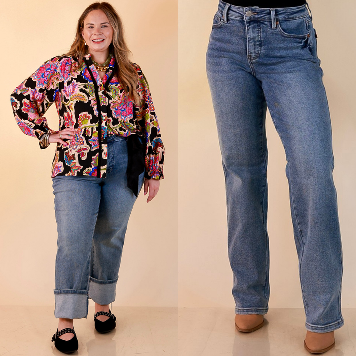 Judy Blue | The Right Fit Tummy Control Classic Straight Leg Jean in Medium Wash