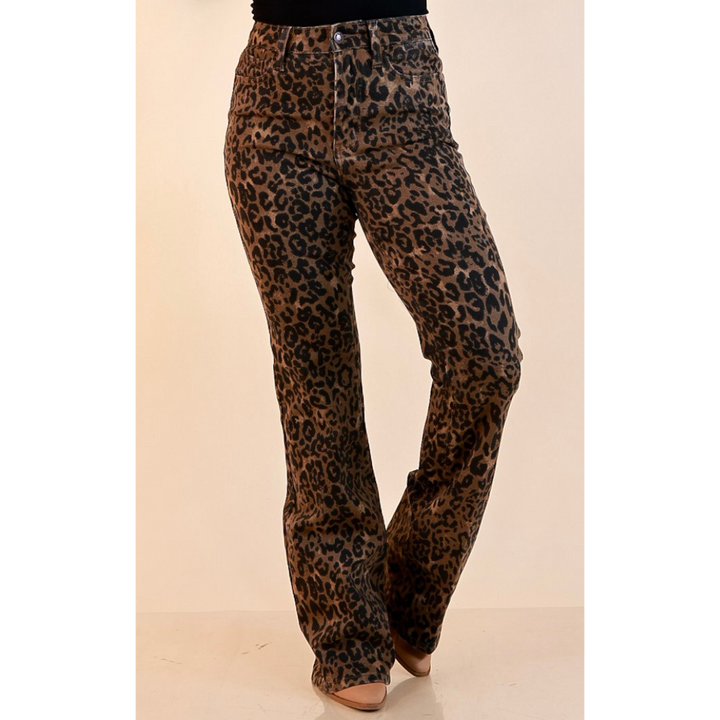 Judy Blue | Untamed Confidence Boot Cut Jeans in Cheetah Print