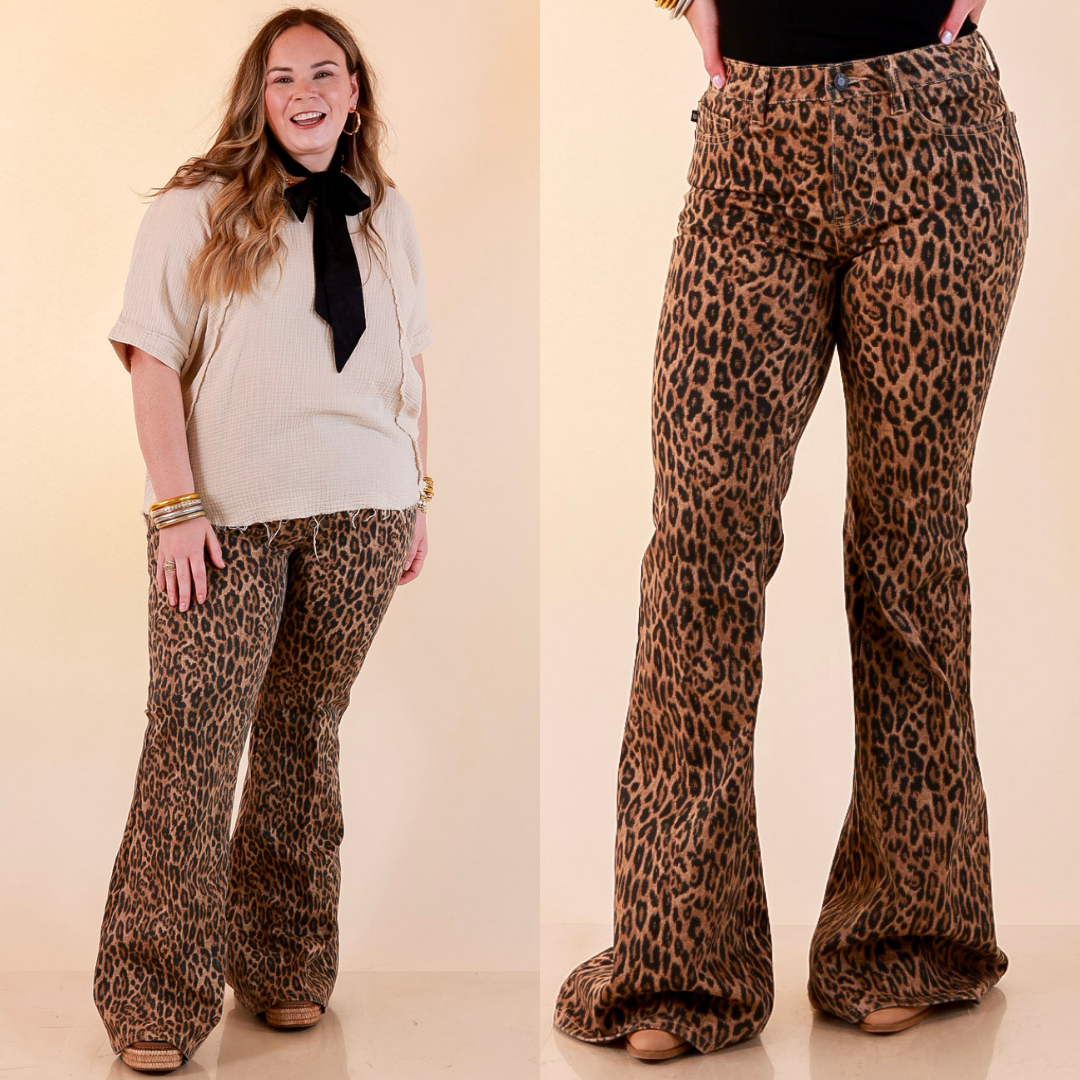 Judy Blue | Untamed Elegance Luxe Ultra Flare Jeans in Leopard Print