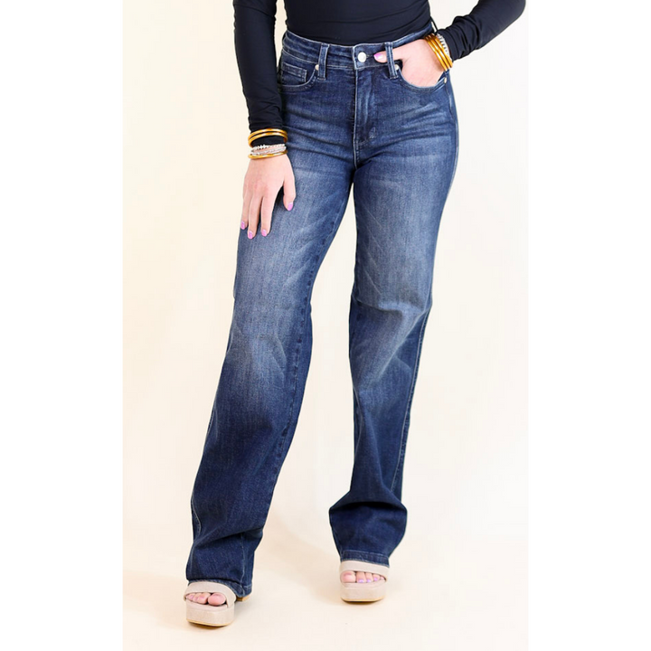 Judy Blue | Flawless Fit Tummy Control Classic Straight Leg Jean in Dark Wash