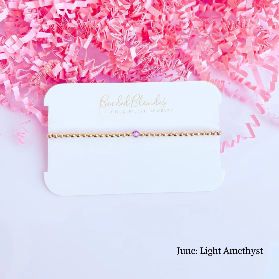 Beaded Blondes | Birthstone Swarovski Crystal Bracelet - Giddy Up Glamour Boutique