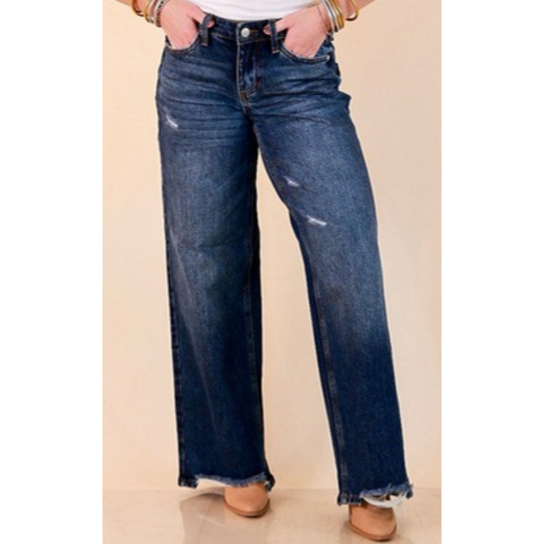 Just My Style baggy jeans with bandana loop in dark wash