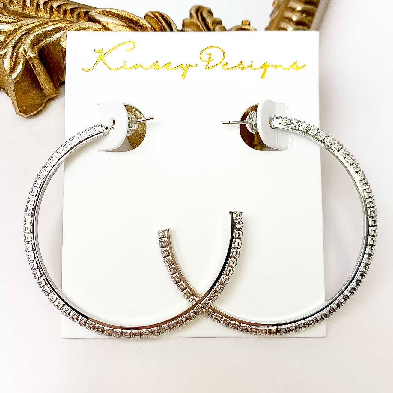 Kinsey Designs | Blaze Hoop Silver Earrings - Giddy Up Glamour Boutique