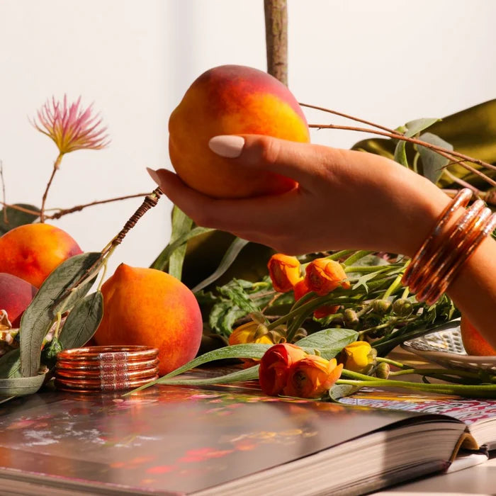 BuDhaGirl | Set of Four | KOI All Weather Bangles in Peche (Peach)