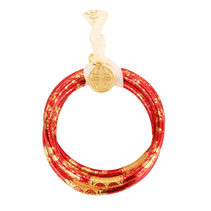 BuDhaGirl | Set of Four |  KOI All Weather Bangles in Rouge (Red)