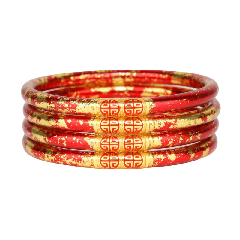 BuDhaGirl | Set of Four |  KOI All Weather Bangles in Rouge (Red)