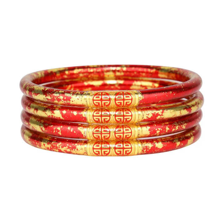 BuDhaGirl | Set of Four |  KOI All Weather Bangles in Rouge (Red)