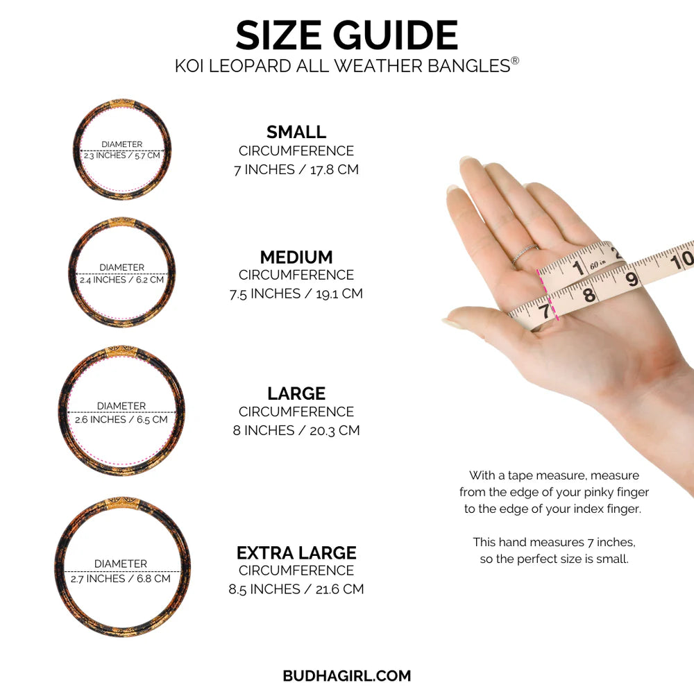 BuDhaGirl | Set of Four | KOI All Weather Bangles in Leopard Print