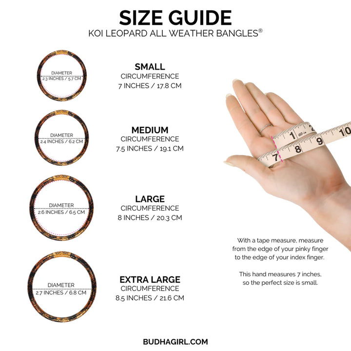 BuDhaGirl | Set of Four | KOI All Weather Bangles in Leopard Print