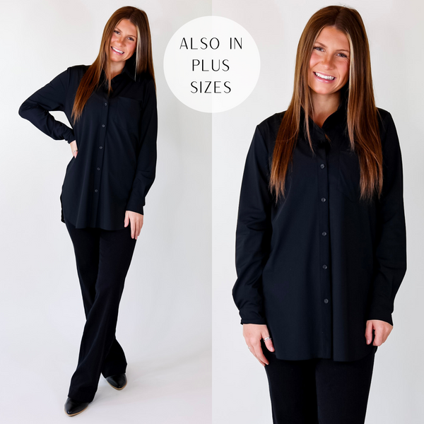 Lyssé | Schiffer Button Down Dress Shirt in Black