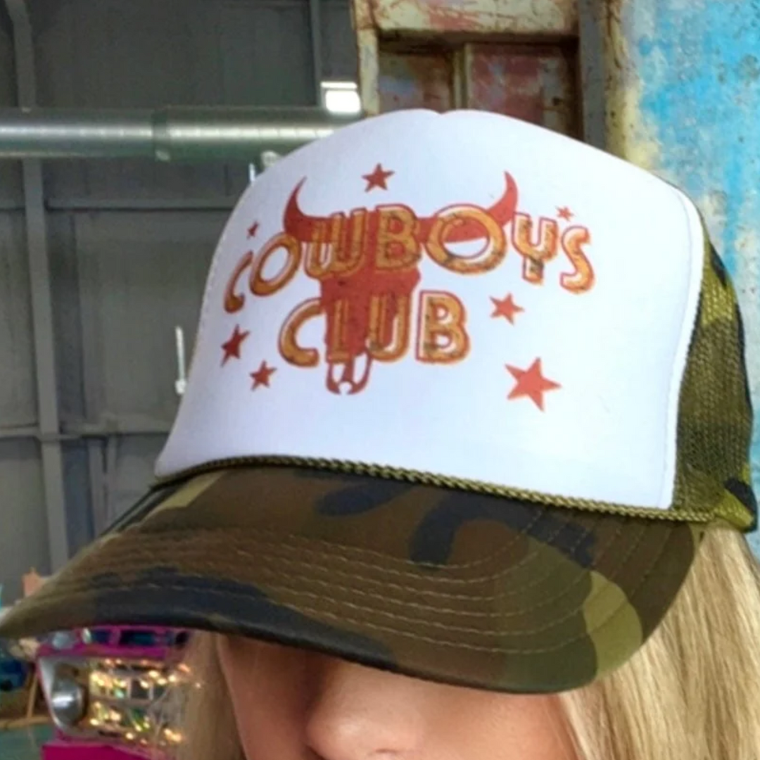 Online Exclusive | Cowboys Club Foam Trucker Cap in Traditional Camo - Giddy Up Glamour Boutique