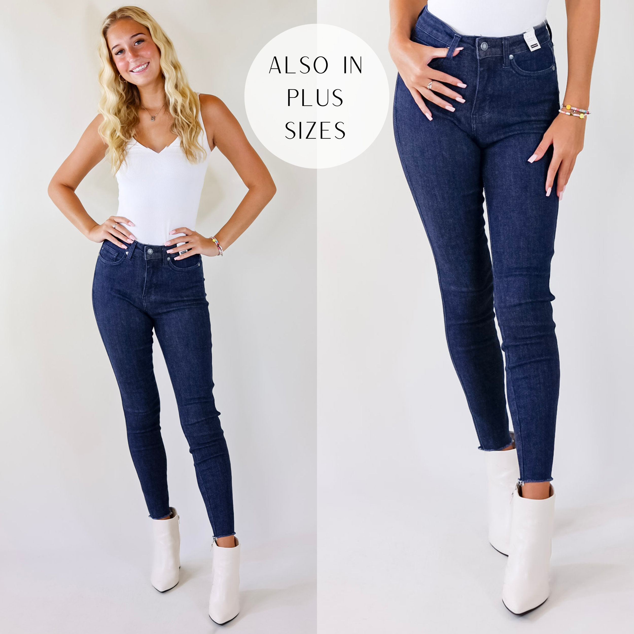 High Waist Pull On Double Cuff Slim Jeggings Judy Blue Jeans –  Grace+Grit/DesignsByDomandMel