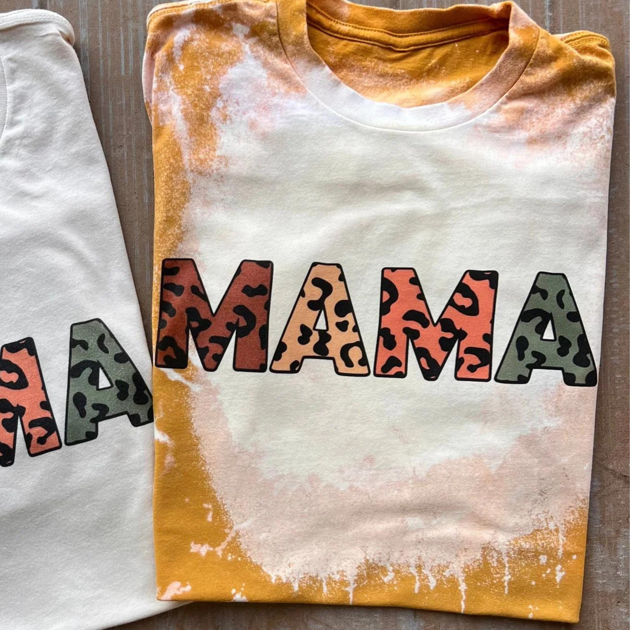 Online Exclusive | Mama Short Sleeve Bleached Graphic Tee in Mustard Yellow - Giddy Up Glamour Boutique