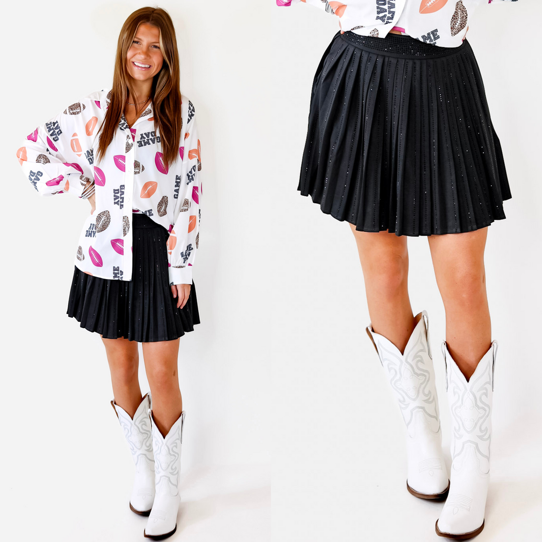 Midnight Dancing Crystal Skirt in Black - Giddy Up Glamour Boutique