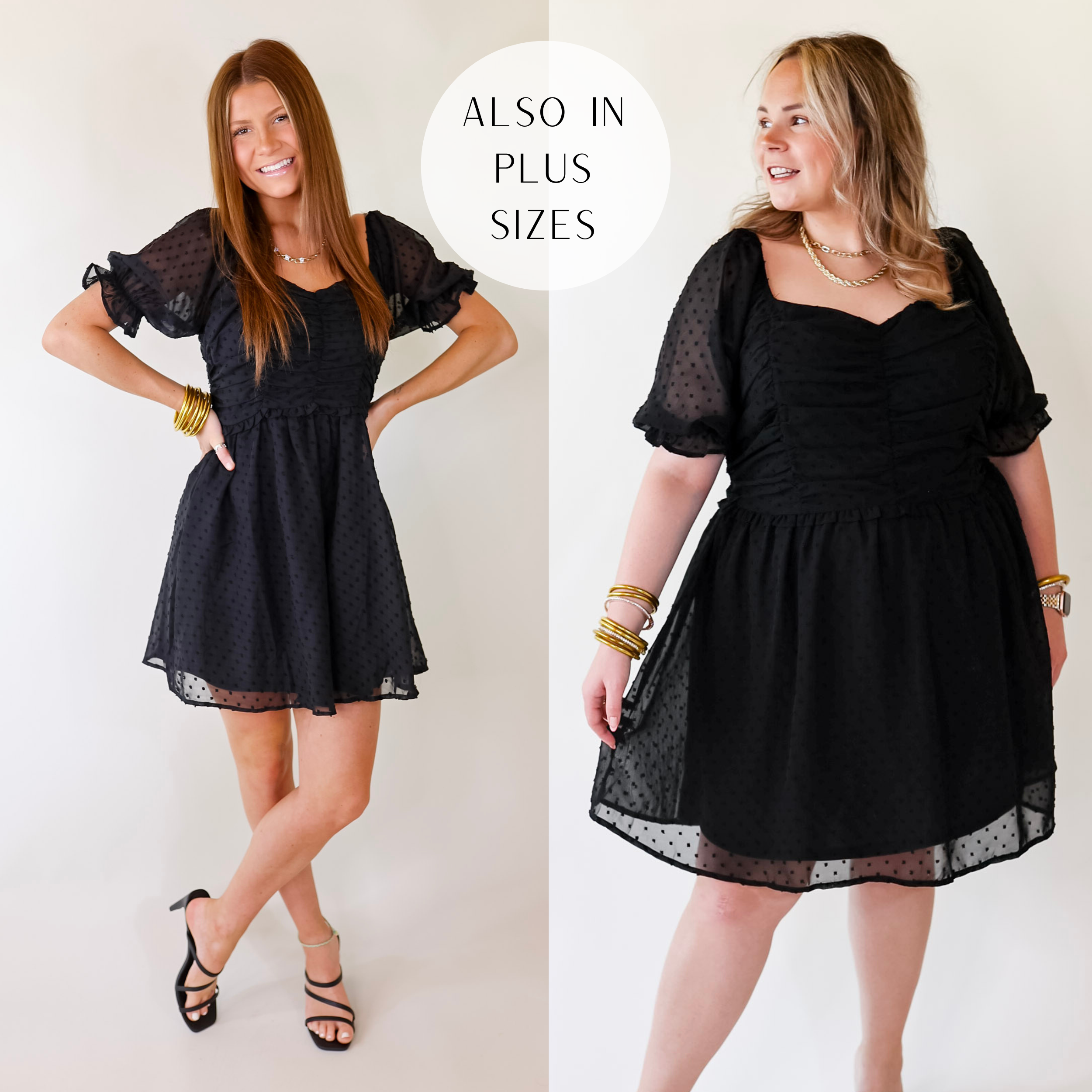 Black Swiss Dot Dress