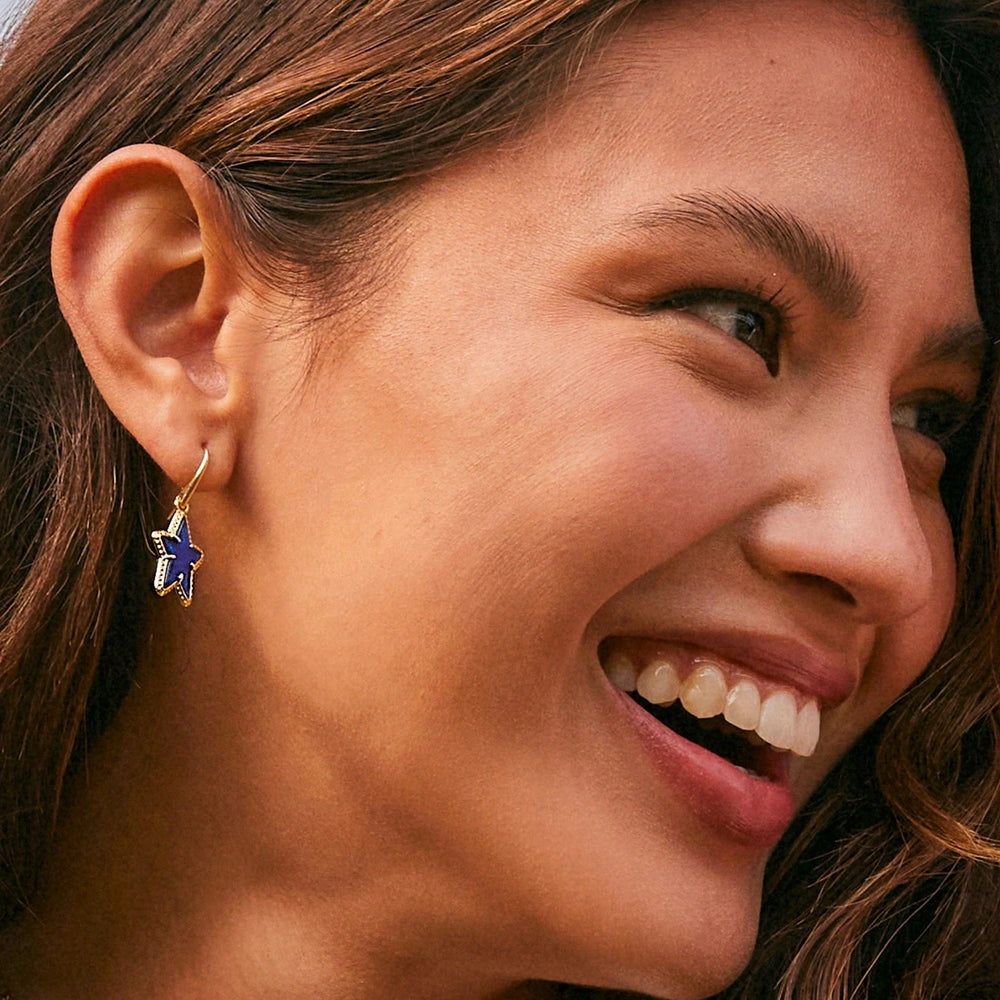 Kendra Scott | Ada Gold Small Star Drop Earrings in Cobalt Blue Illusion - Giddy Up Glamour Boutique