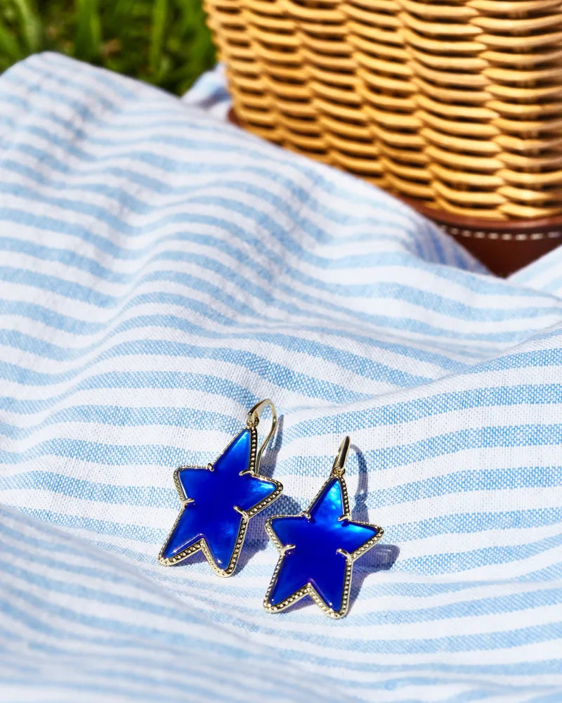 Kendra Scott | Ada Gold Star Drop Earrings in Cobalt Blue Illusion - Giddy Up Glamour Boutique