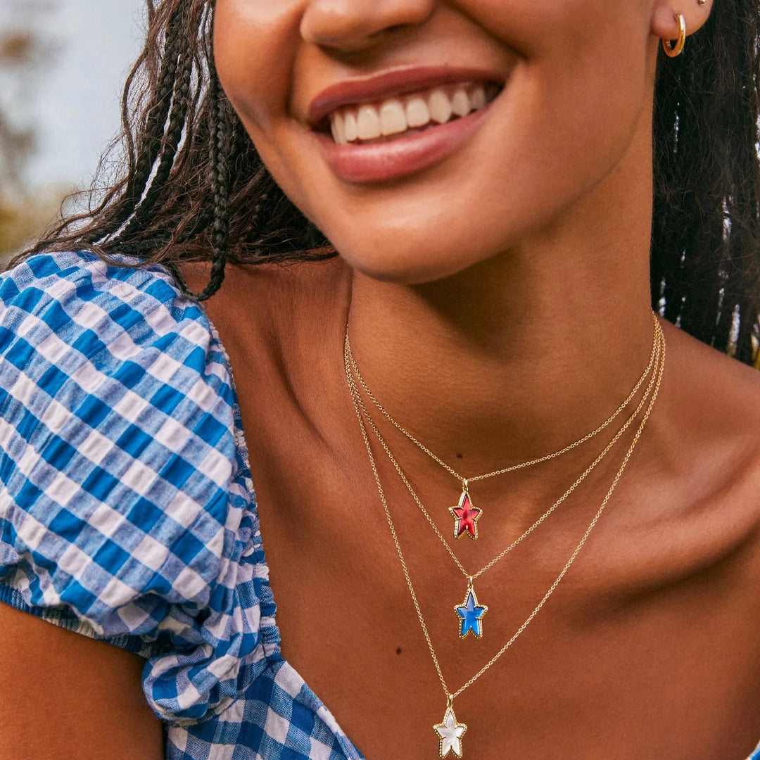 Kendra Scott | Ada Gold Star Short Pendant Necklace in Ivory Mother of Pearl - Giddy Up Glamour Boutique