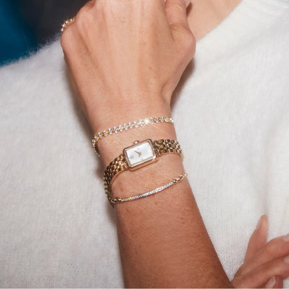 Kendra Scott | Adela Gold Tone Stainless Steel Watch in Ivory Mother-of-Pearl