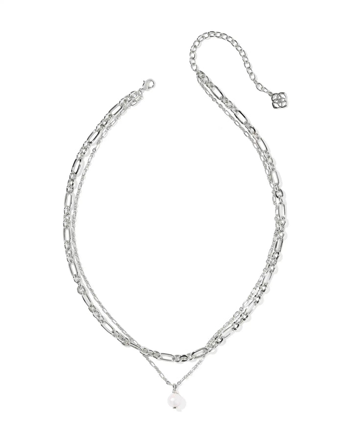 Kendra Scott | Ashton Silver Multi Strand Necklace with Freshwater Cultured Pearl