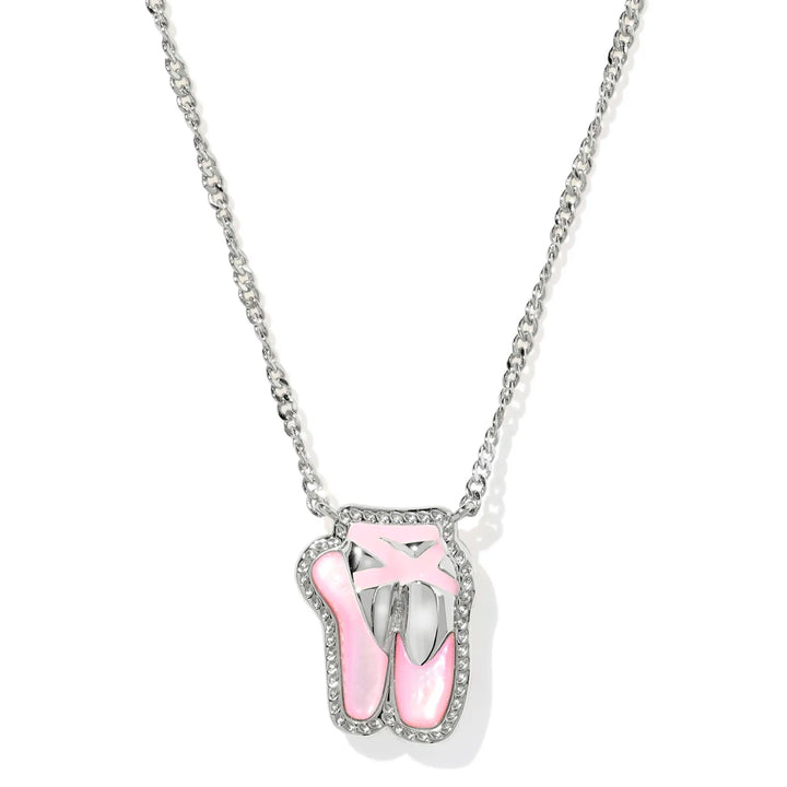 Kendra Scott | Ballet Silver Short Pendant Necklace in Blush Mother-of-Pearl