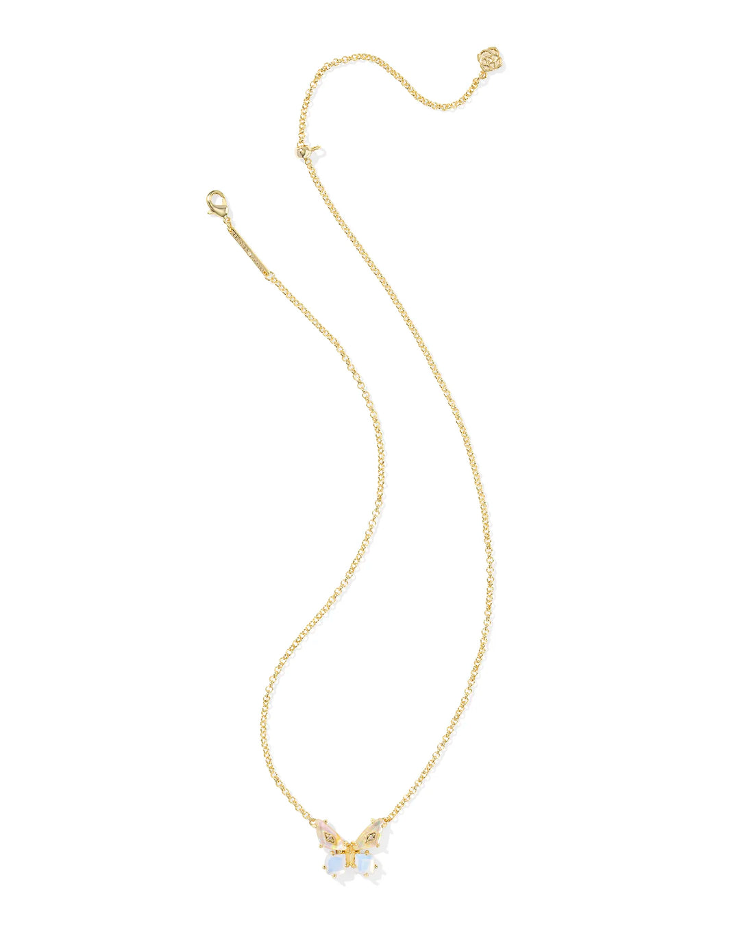 Kendra Scott | Bianca Butterfly Gold Short Pendant Necklace in Iridescent White Mix