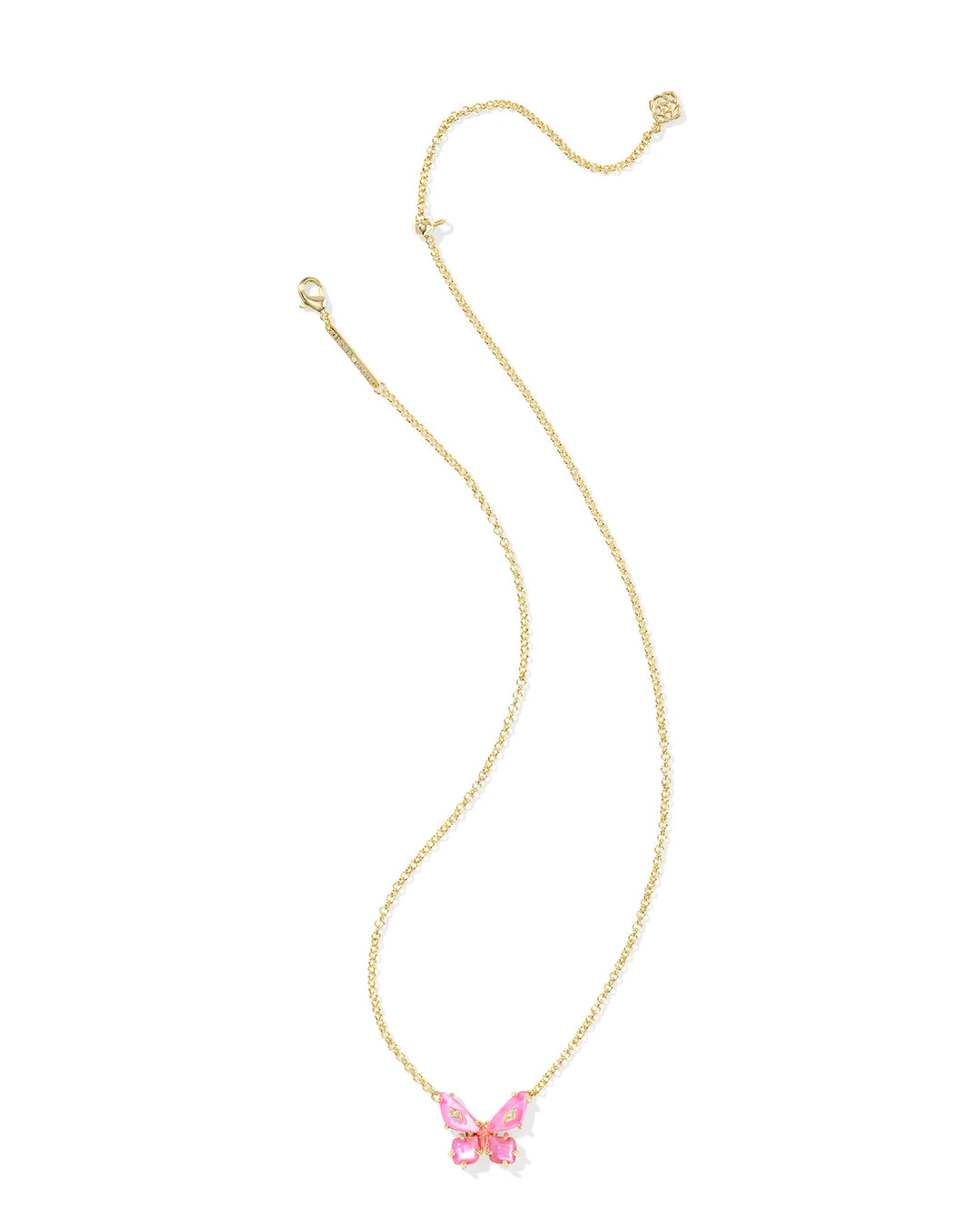 Kendra Scott | Bianca Butterfly Gold Short Pendant Necklace in Pink Mix