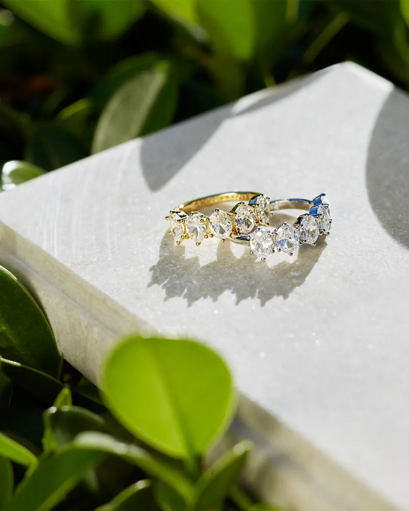 Kendra Scott | Cailin Gold Crystal Band Ring in White Crystal - Giddy Up Glamour Boutique