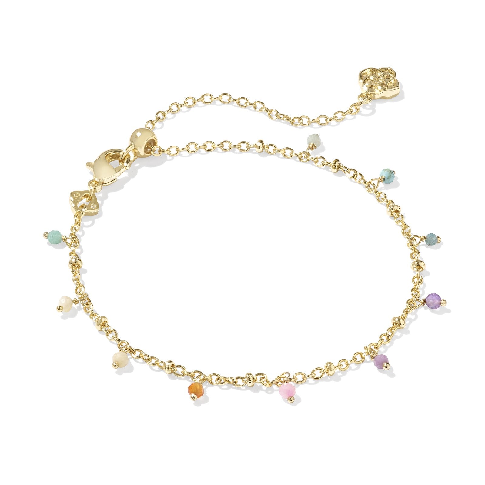 Kendra Scott | Camry Gold Beaded Delicate Chain Bracelet in Pastel Mix - Giddy Up Glamour Boutique