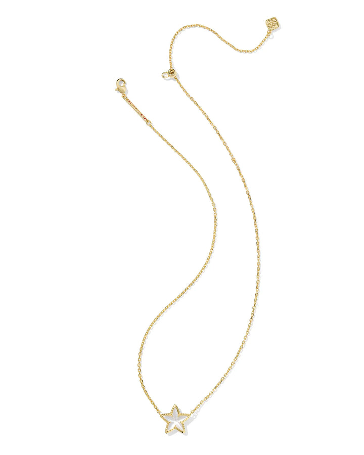 Kendra Scott | Cassidy Gold Short Star Pendant Necklace in Ivory Mother-of-Pearl