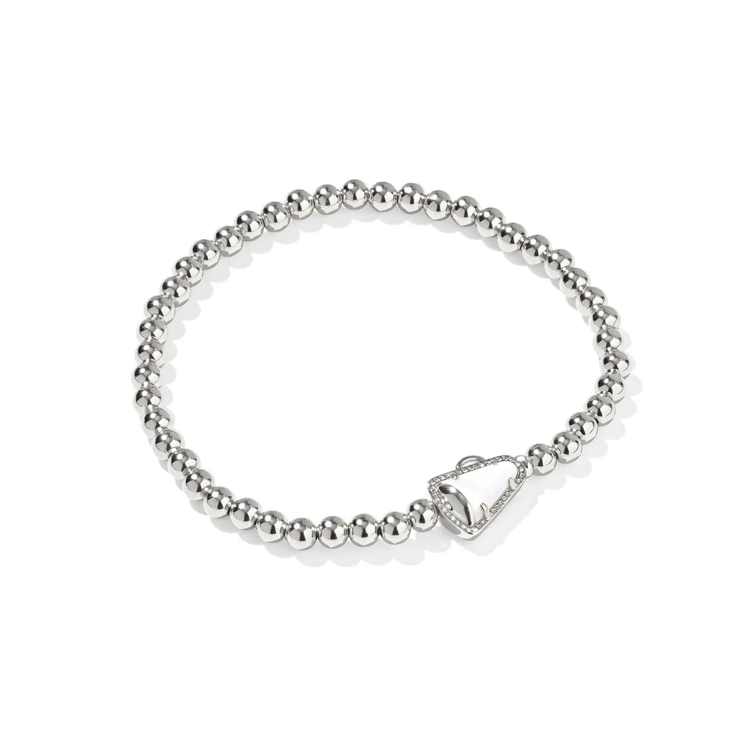 Silver bracelet with a cheer megaphone on a white background