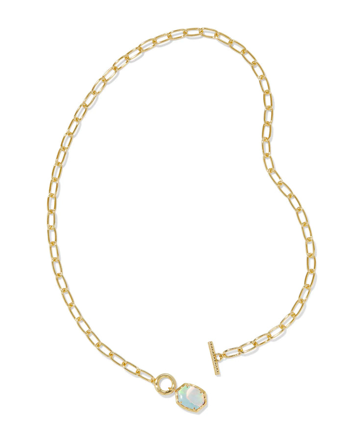 Kendra Scott | Daphne Convertible Gold Link and Chain Necklace in White Opalescent