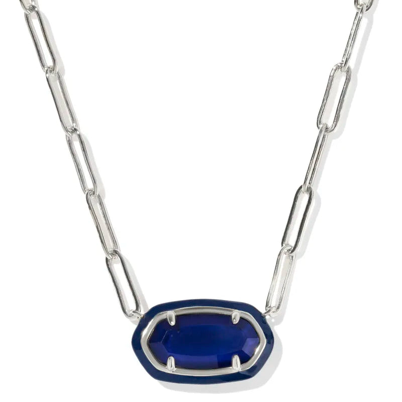 Necklace with a blue pendant on a white background