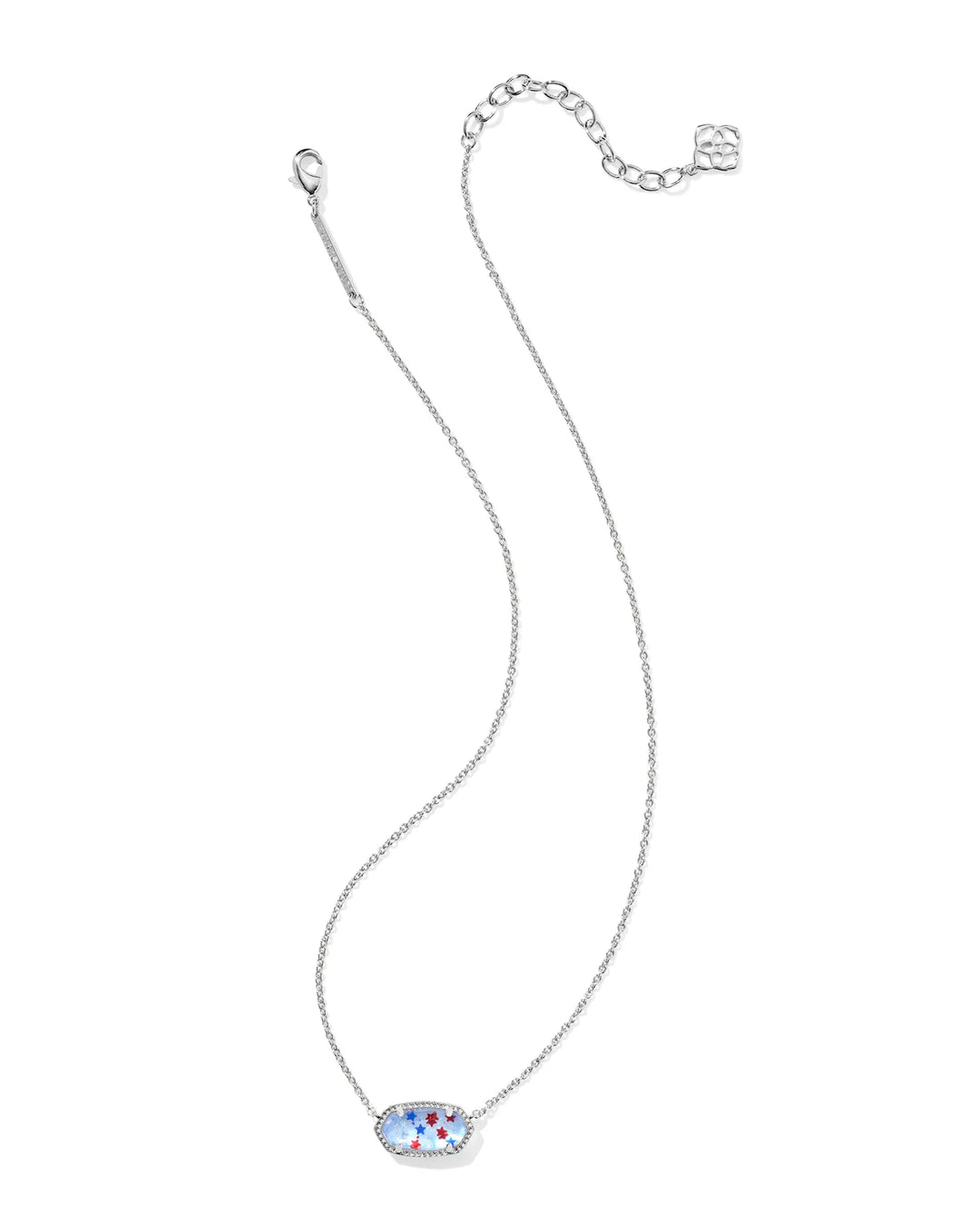 Kendra Scott | Elisa Gold Short Pendant Necklace in Red, White and Blue Illusion