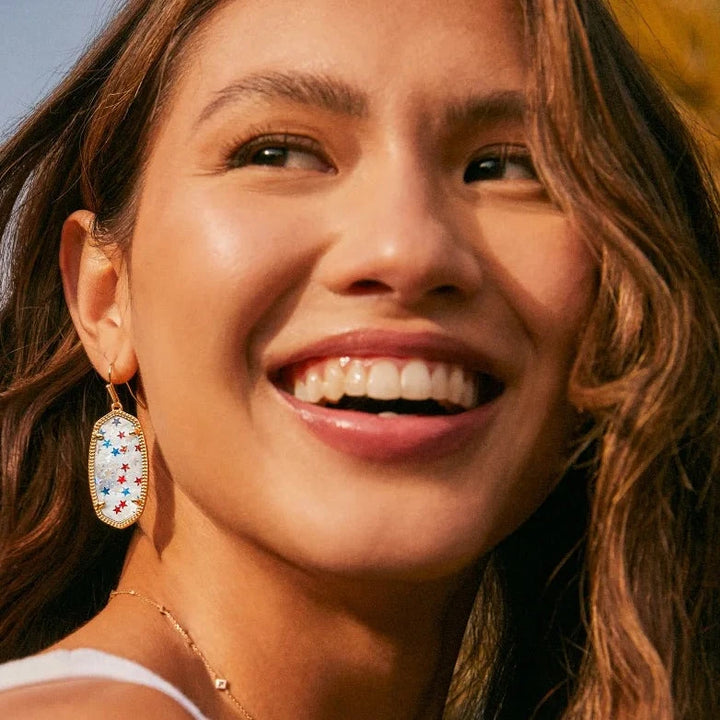 Kendra Scott | Elle Drop Earrings in Red, White, and Blue Star Illusion - Giddy Up Glamour Boutique