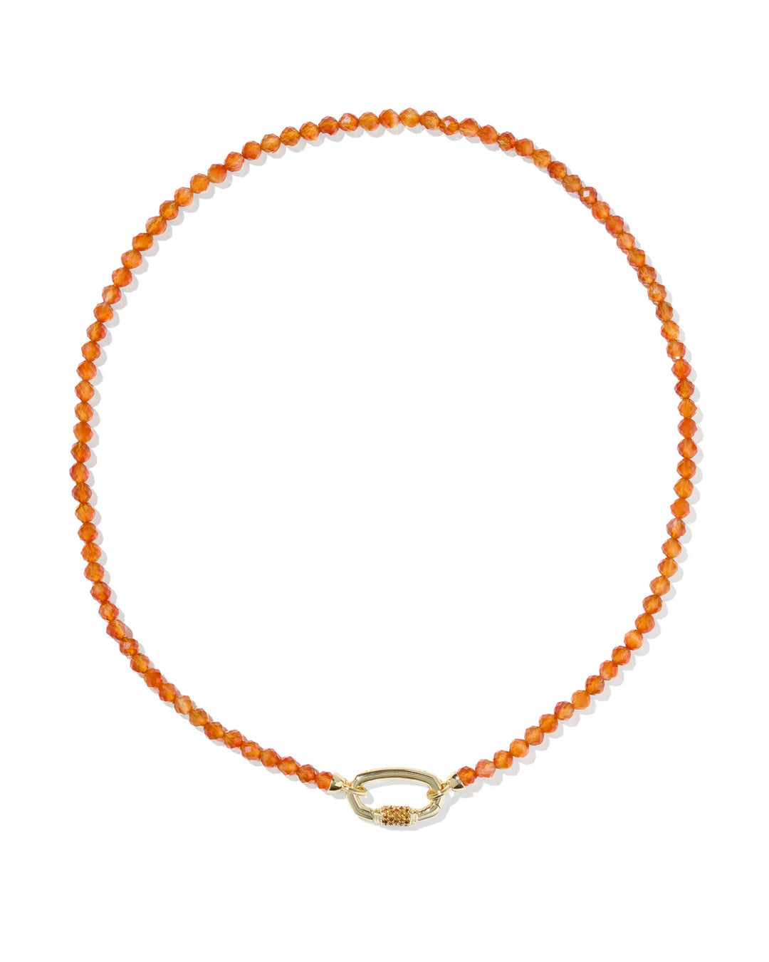 Kendra Scott | Emery Gold Beaded Strand Necklace in Orange Agate