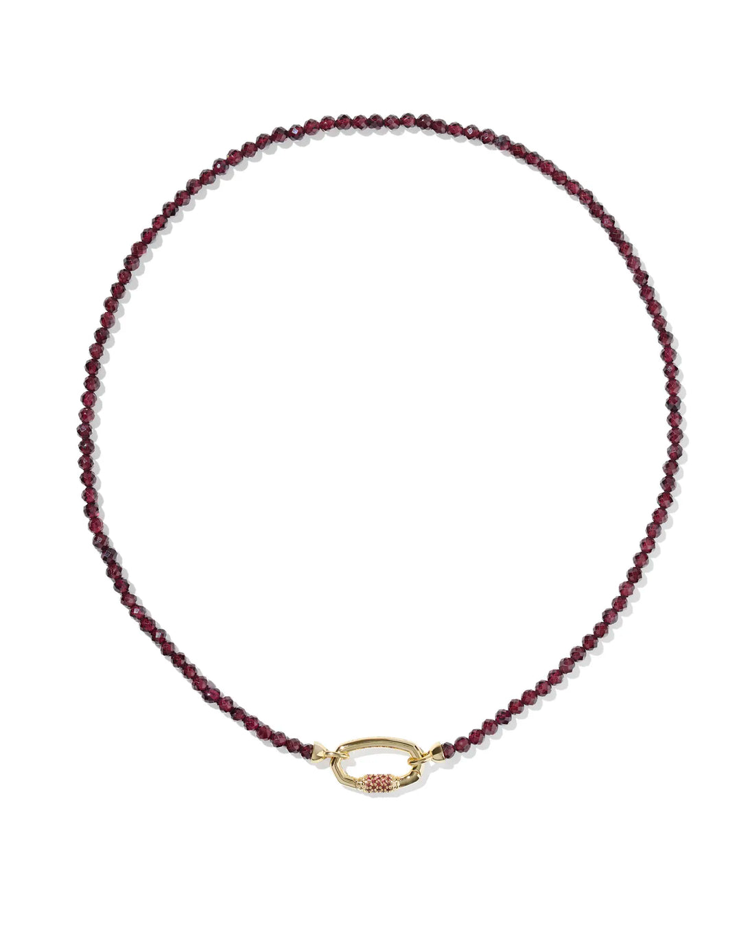 Kendra Scott | Emery Gold Beaded Strand Necklace in Red Garnet