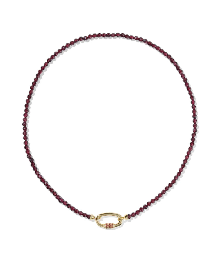 Kendra Scott | Emery Gold Beaded Strand Necklace in Red Garnet