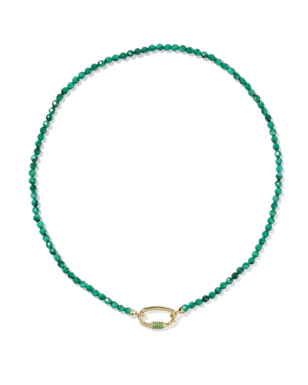 Kendra Scott | Emery Gold Beaded Strand Necklace in Green Malachite