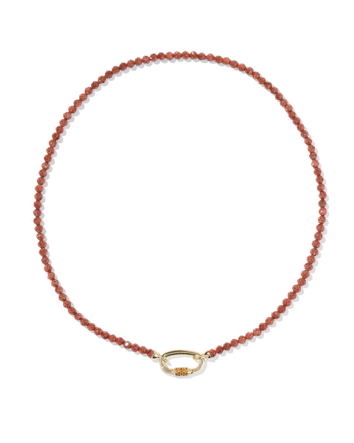 Kendra Scott | Emery Gold Beaded Strand Necklace in Orange Goldstone