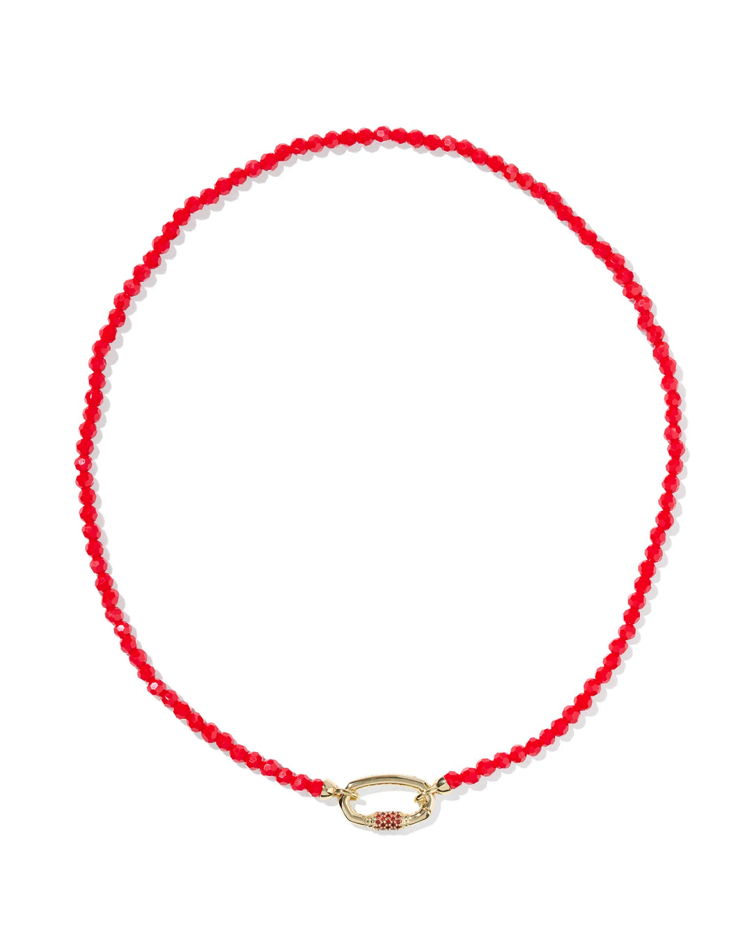 Kendra Scott | Emery Gold Beaded Strand Necklace in Red Glass