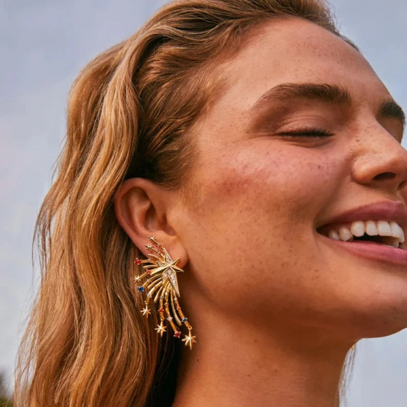 Kendra Scott | Firework Statement Earrings in Red, White, and Blue Mix - Giddy Up Glamour Boutique
