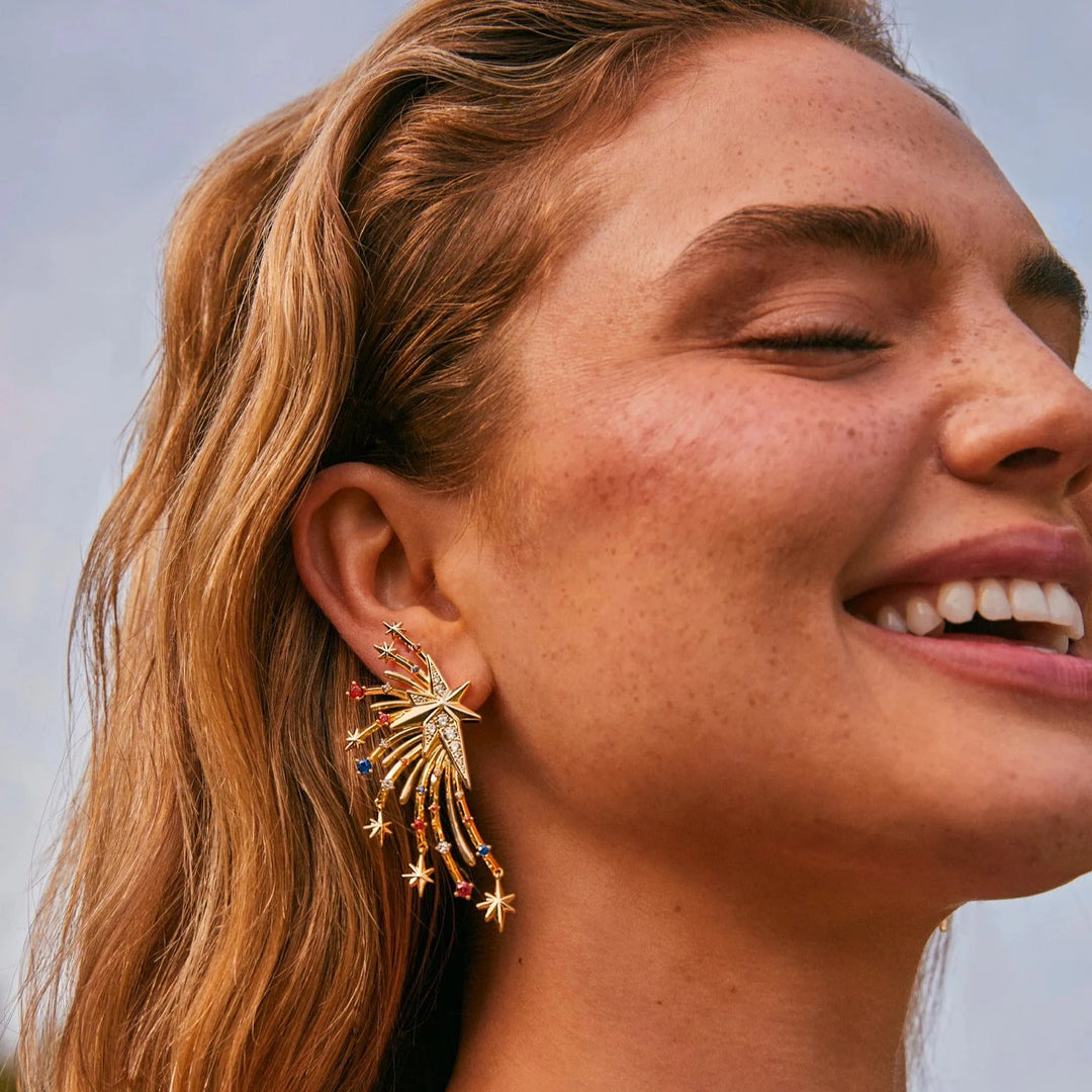 Kendra Scott | Firework Statement Earrings in White Crystal