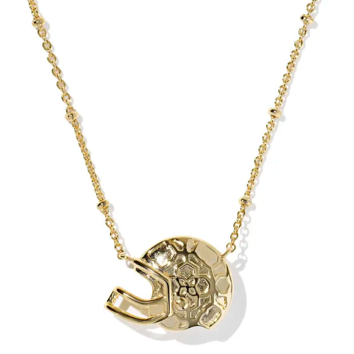 Kendra Scott | Football Helmet Gold Short Pendant Necklace in Ivory Mother-of-Pearl