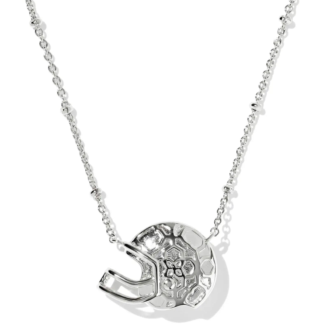 Kendra Scott | Football Helmet Silver Short Pendant Necklace in Ivory Mother-of-Pearl
