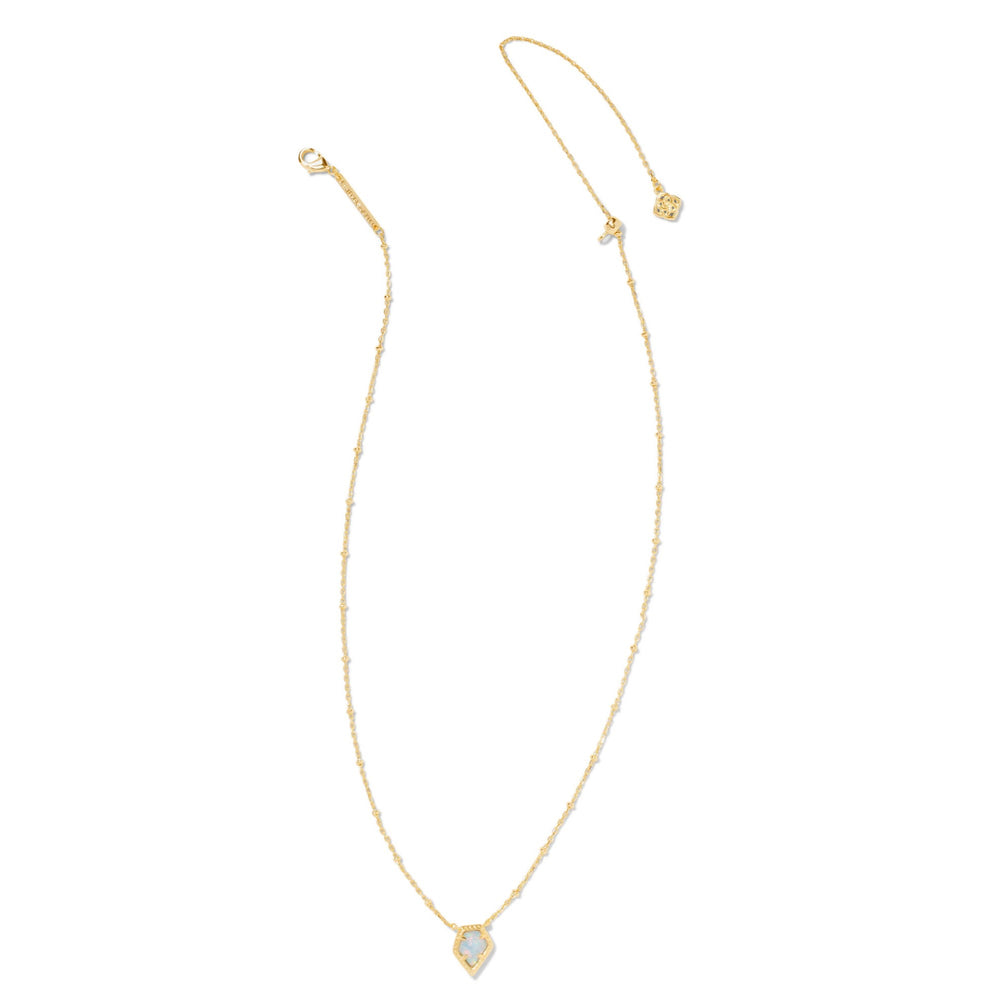 Kendra Scott | Framed Tess Gold Satellite Short Pendant Necklace in Luster Light Blue Kyocera Opal - Giddy Up Glamour Boutique