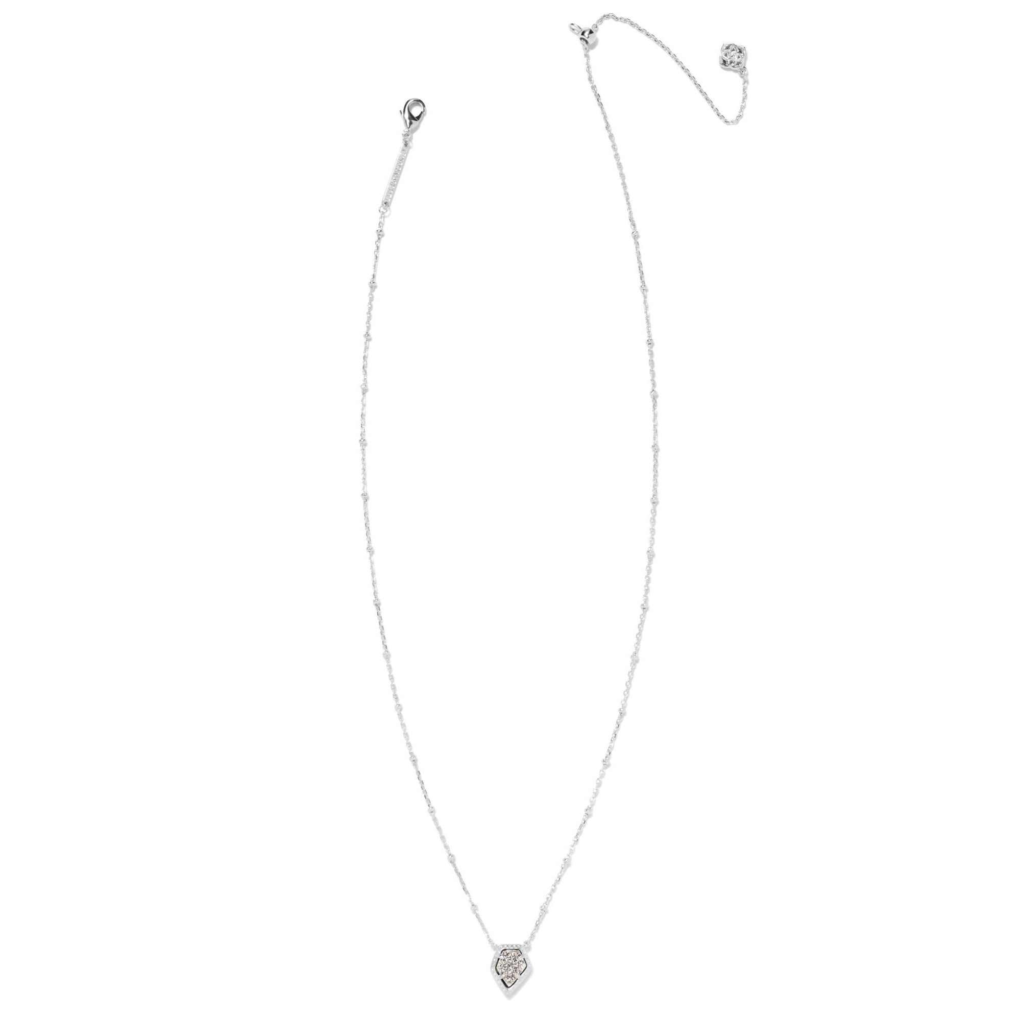 Kendra Scott | Framed Tess Silver Satellite Short Pendant Necklace in Platinum Drusy - Giddy Up Glamour Boutique