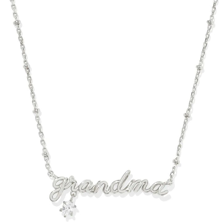 Kendra Scott | Grandma Silver Crystal Short Pendant Necklace
