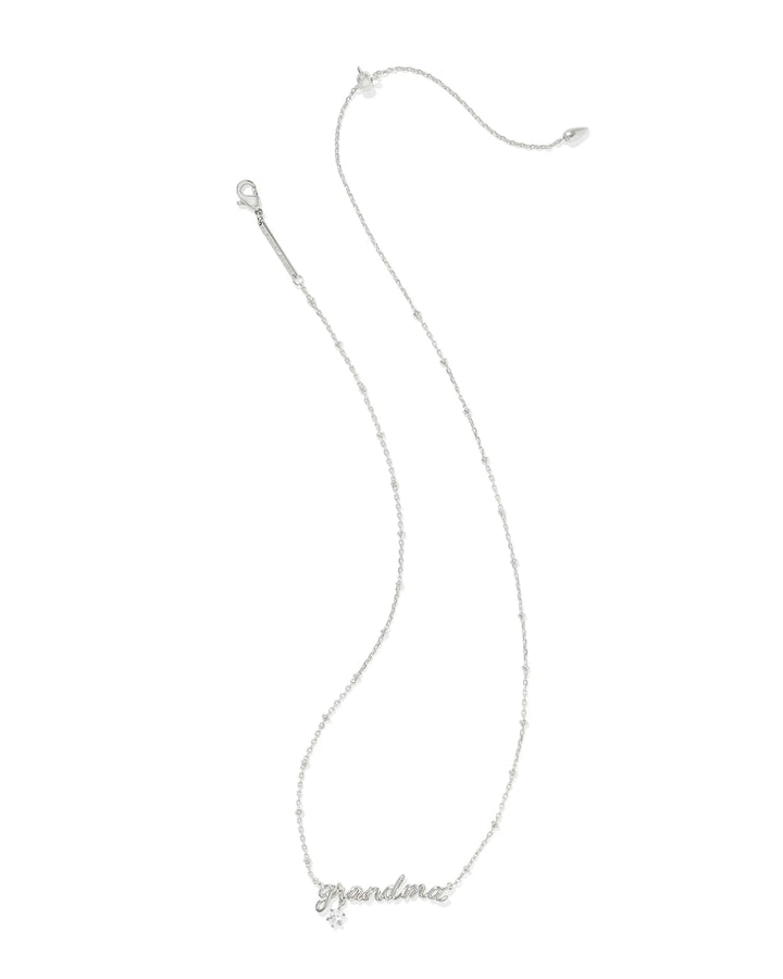 Kendra Scott | Grandma Silver Crystal Short Pendant Necklace