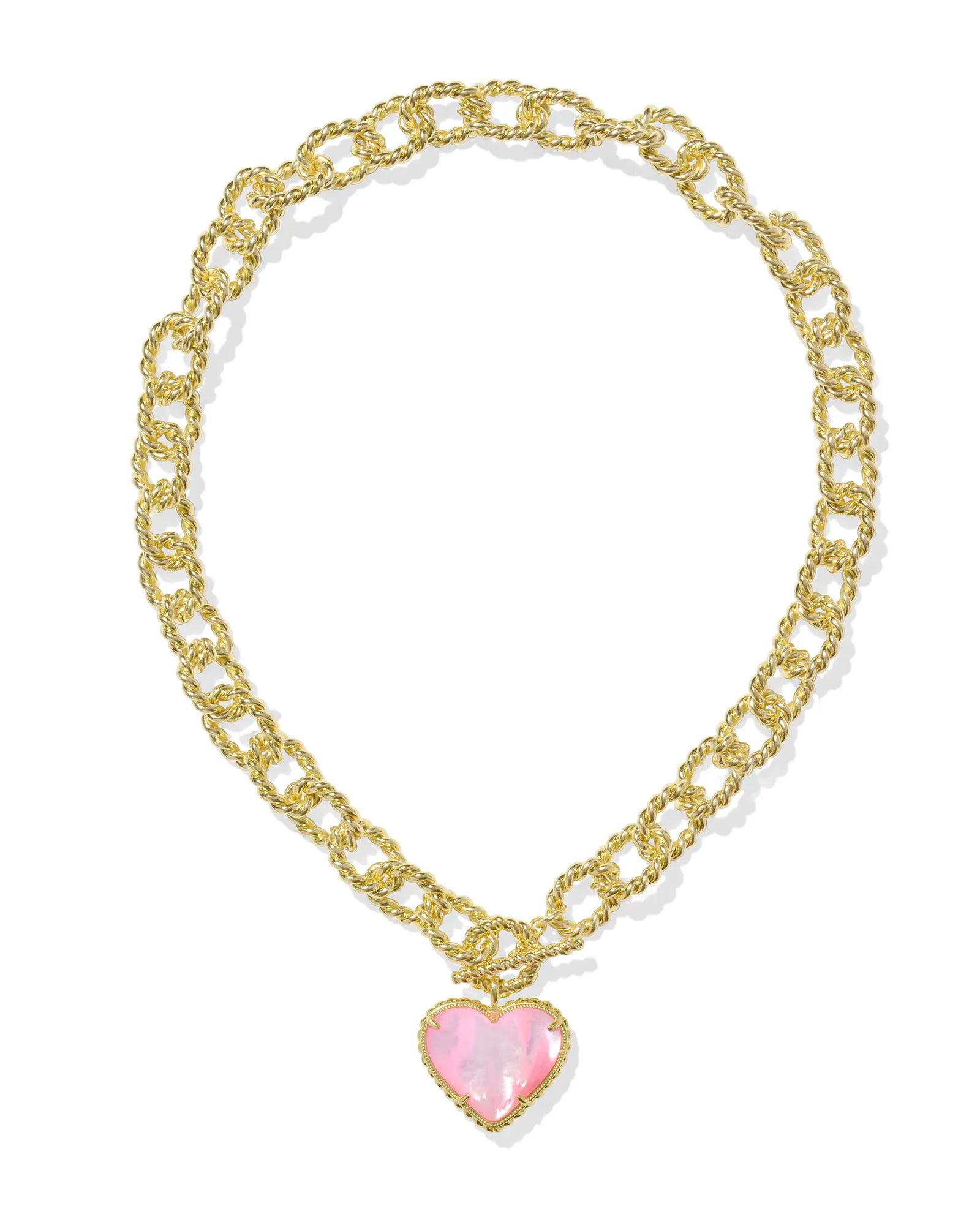 Kendra Scott | Haisley Heart Gold Statement Necklace in Blush Ivory Mother-of-Pearl